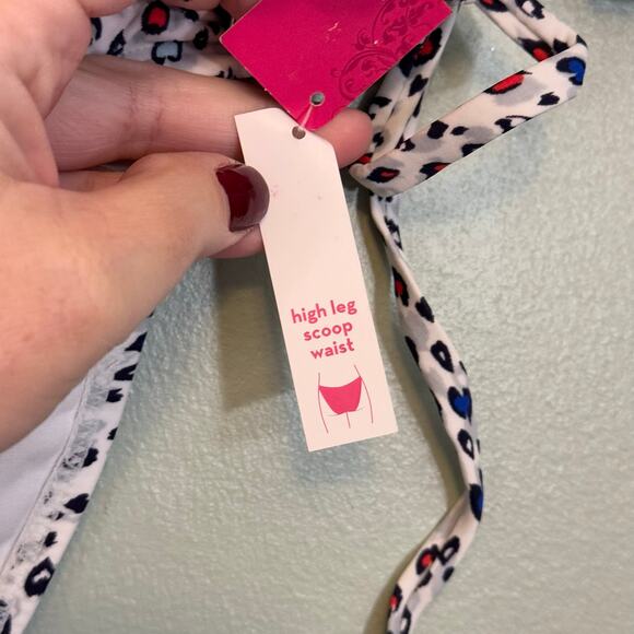 Xhilaration 2pc Bikini Set Girls 12-14 XL White Multicolor Padded Chic Beach NWT - Picture 14 of 16